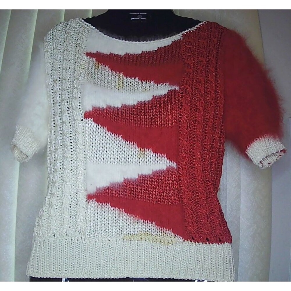 Vtg 1980's Lido New York Womens Knitted and Mohair Sweater Size Med